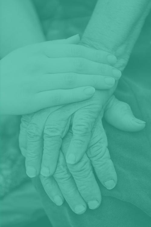 Hands clasped together in support